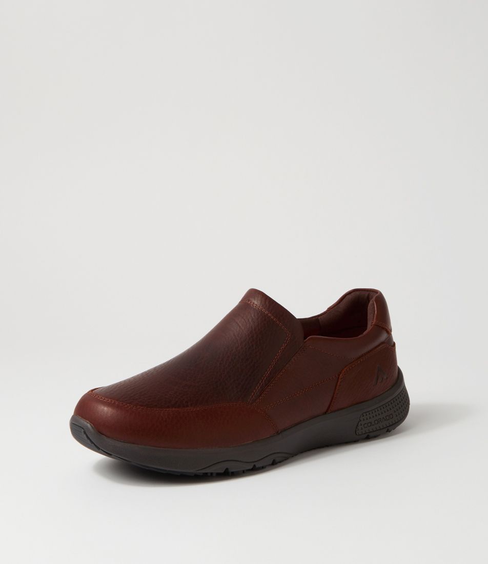 Steel Dark Brown Tumble Leather Flat Shoes