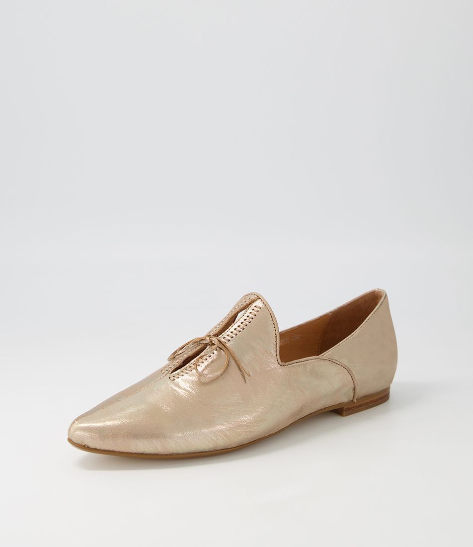 Sommer Platino Scratch Leather Flat Shoes