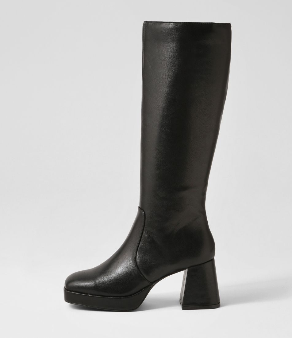 Platie Black Knee High Boots