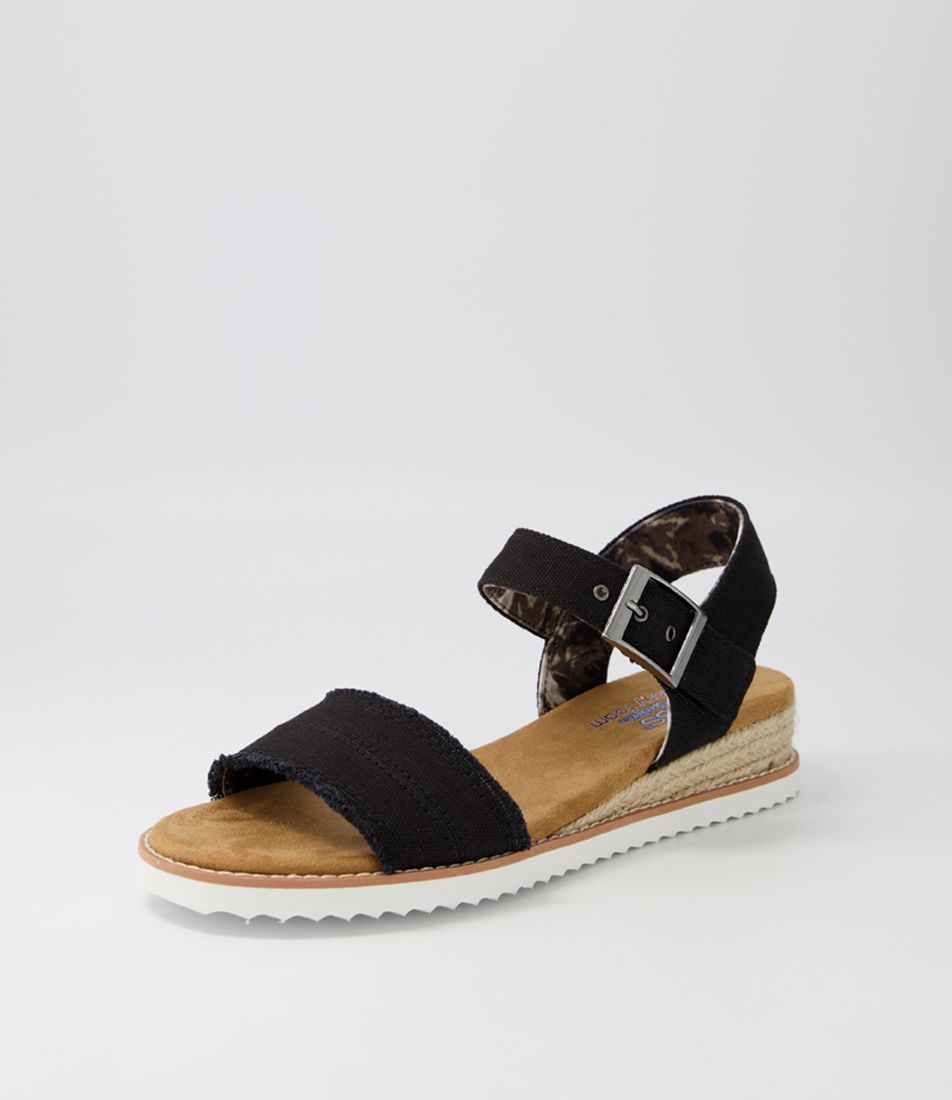 Desert Kiss  Black Fabric Sandals