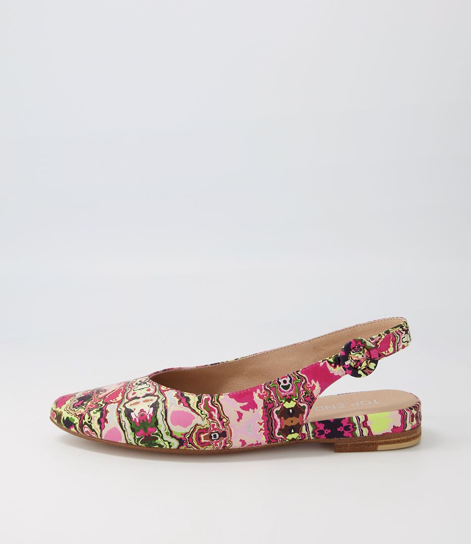 Fairy Pink Multi Leather Flat Shoes