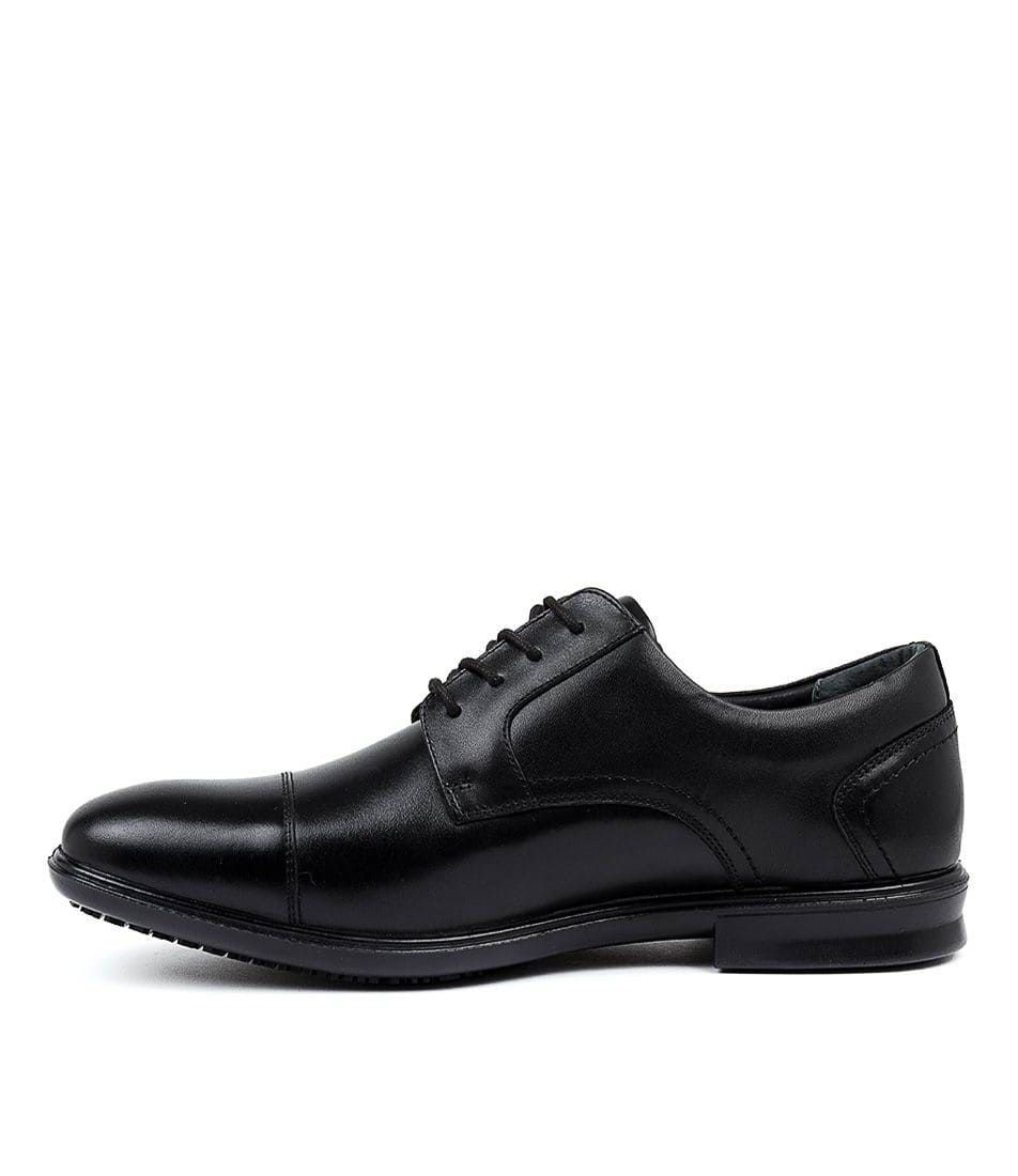 Paul Black Leather Flat Shoes