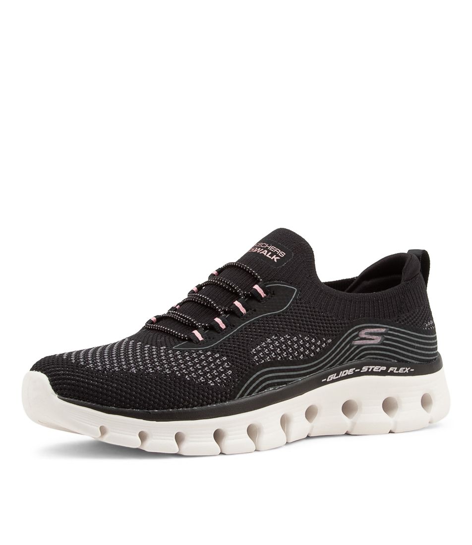 Go Walk Glide Black Pink Mesh Sneakers