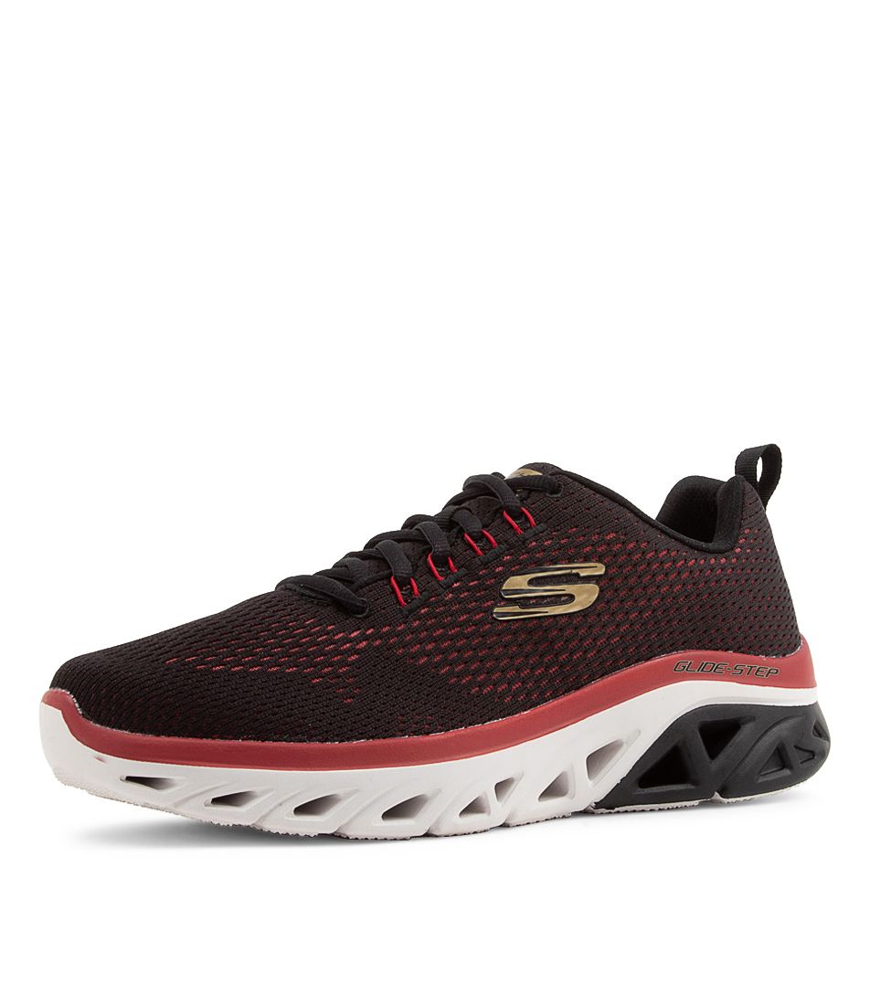 Glide Black Red Mesh Sneakers