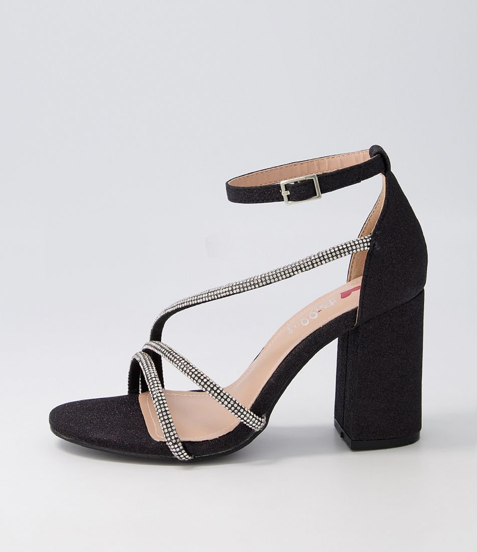 Shanema Black Glitter Sandals