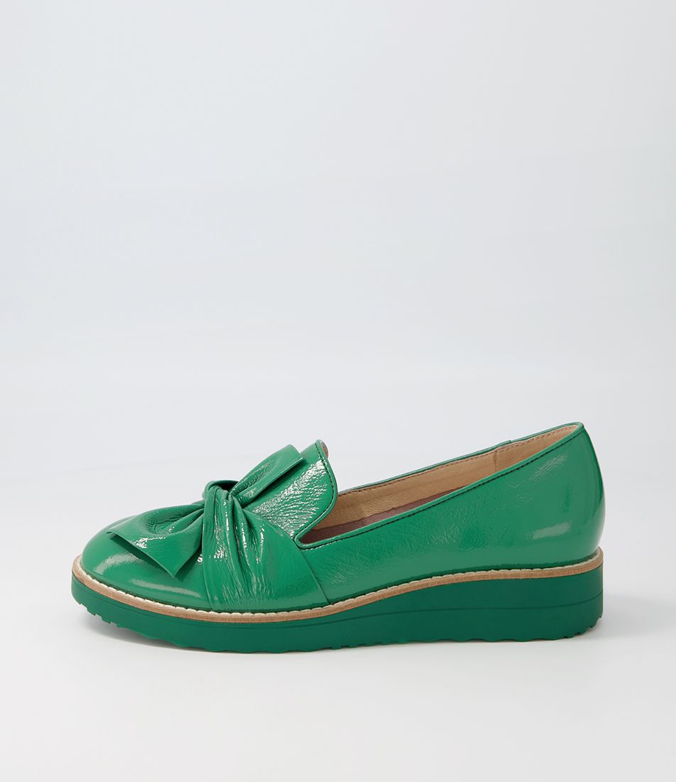 Oclem Dark Emerald Patent Leather Loafers