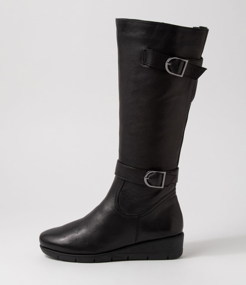 Masterio Black Leather Knee High Boots