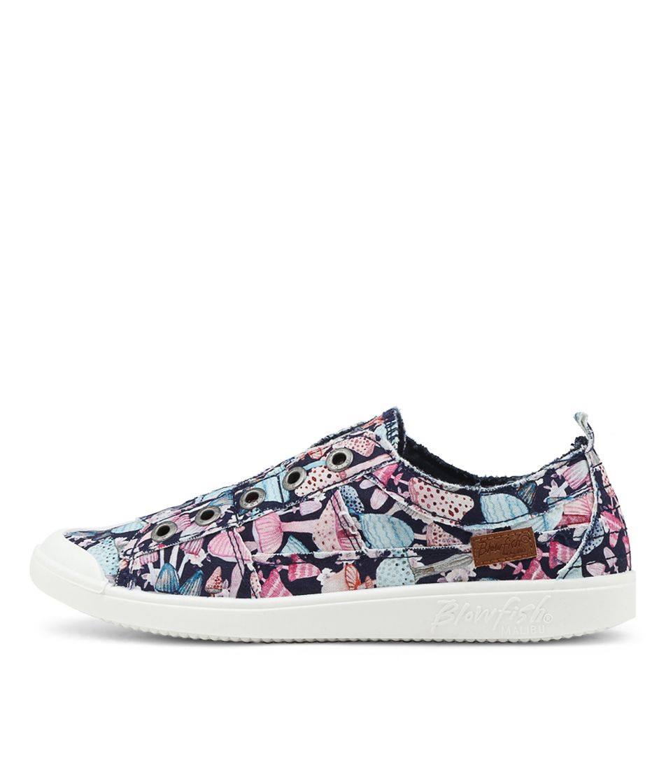 Vara Navy Mushroom Canvas Sneakers