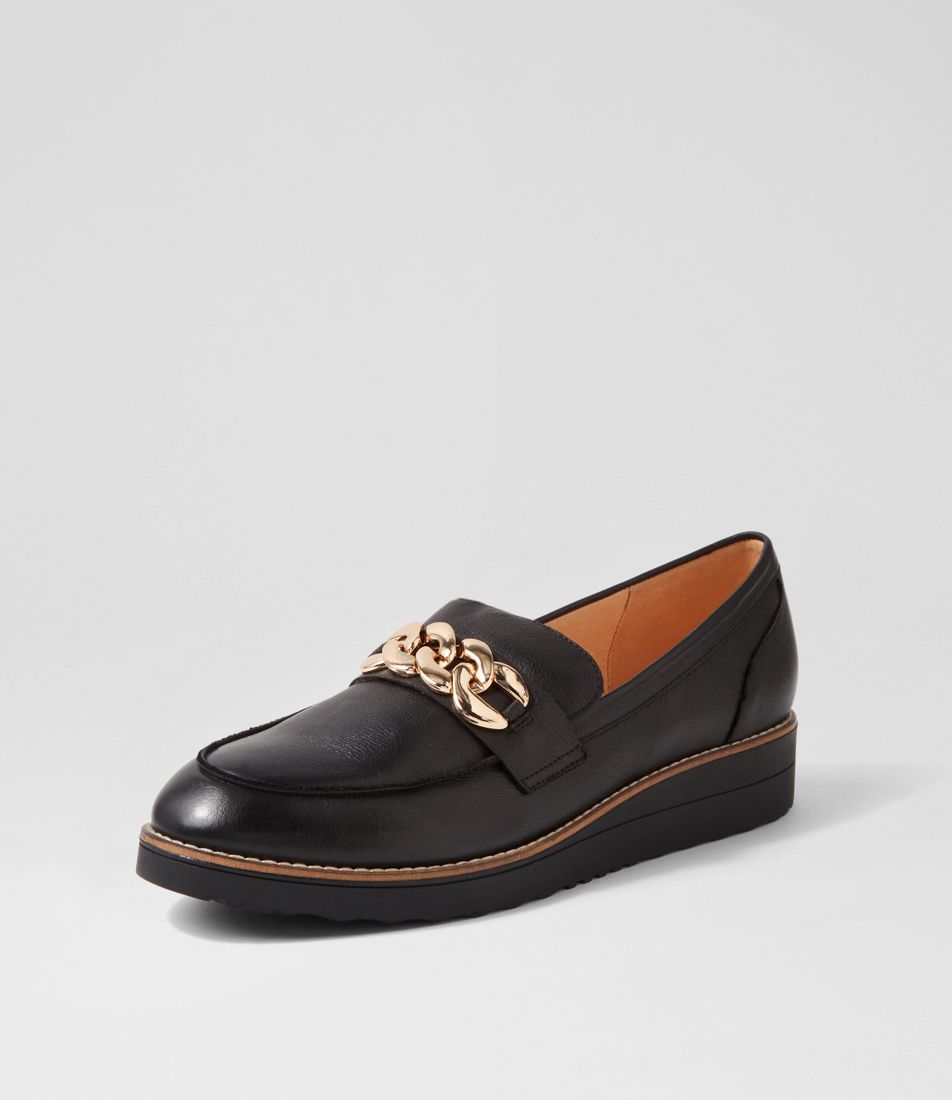 Ozama Lrg Black Leather Loafers