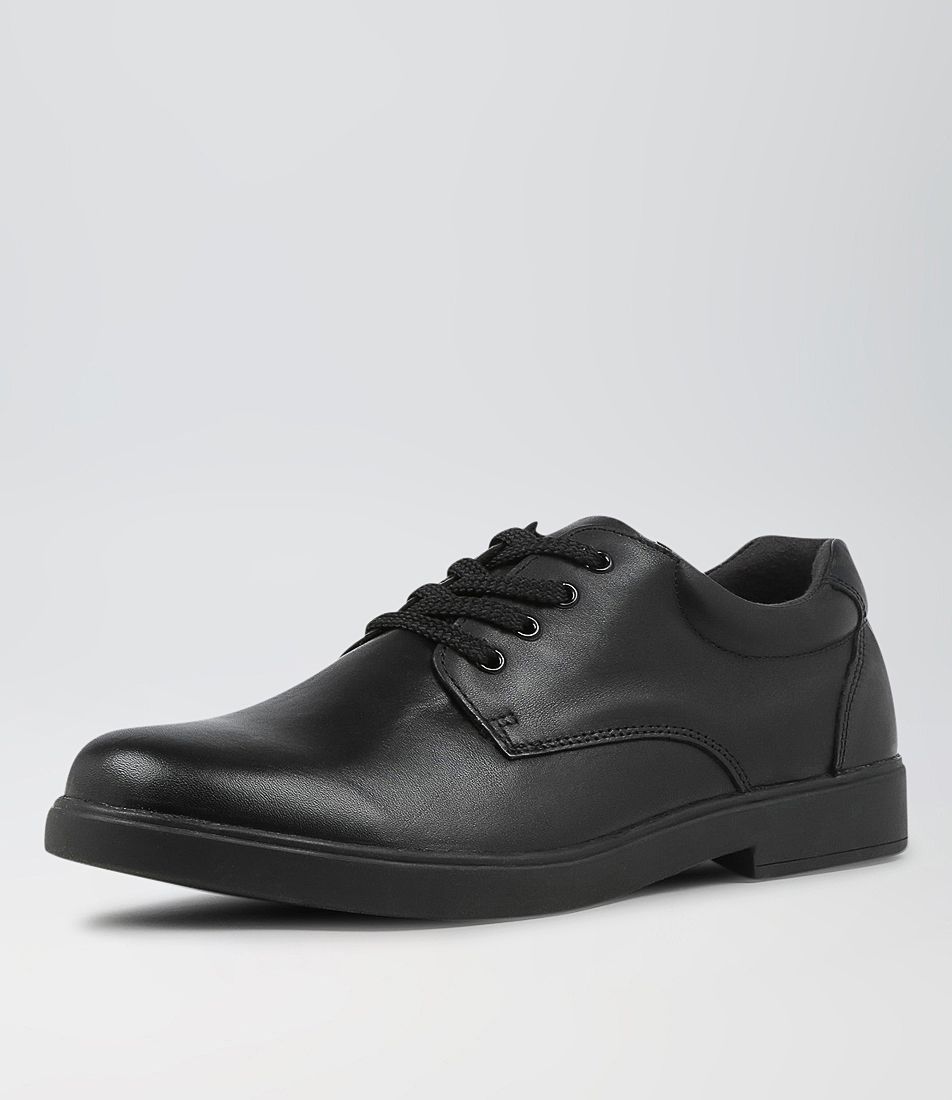 Enviro Snr E Lace Black Leather Lace Up Flats