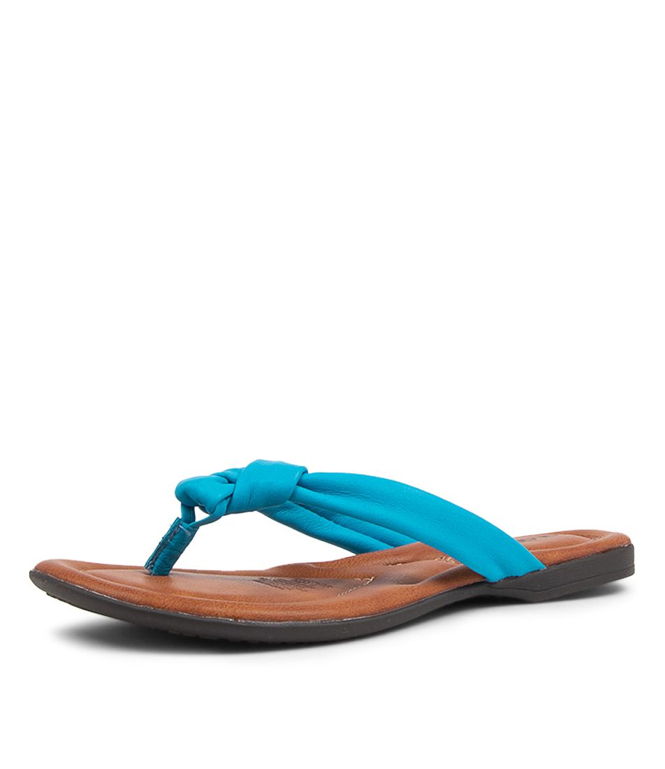 Kally Turquoise Leather Sandals