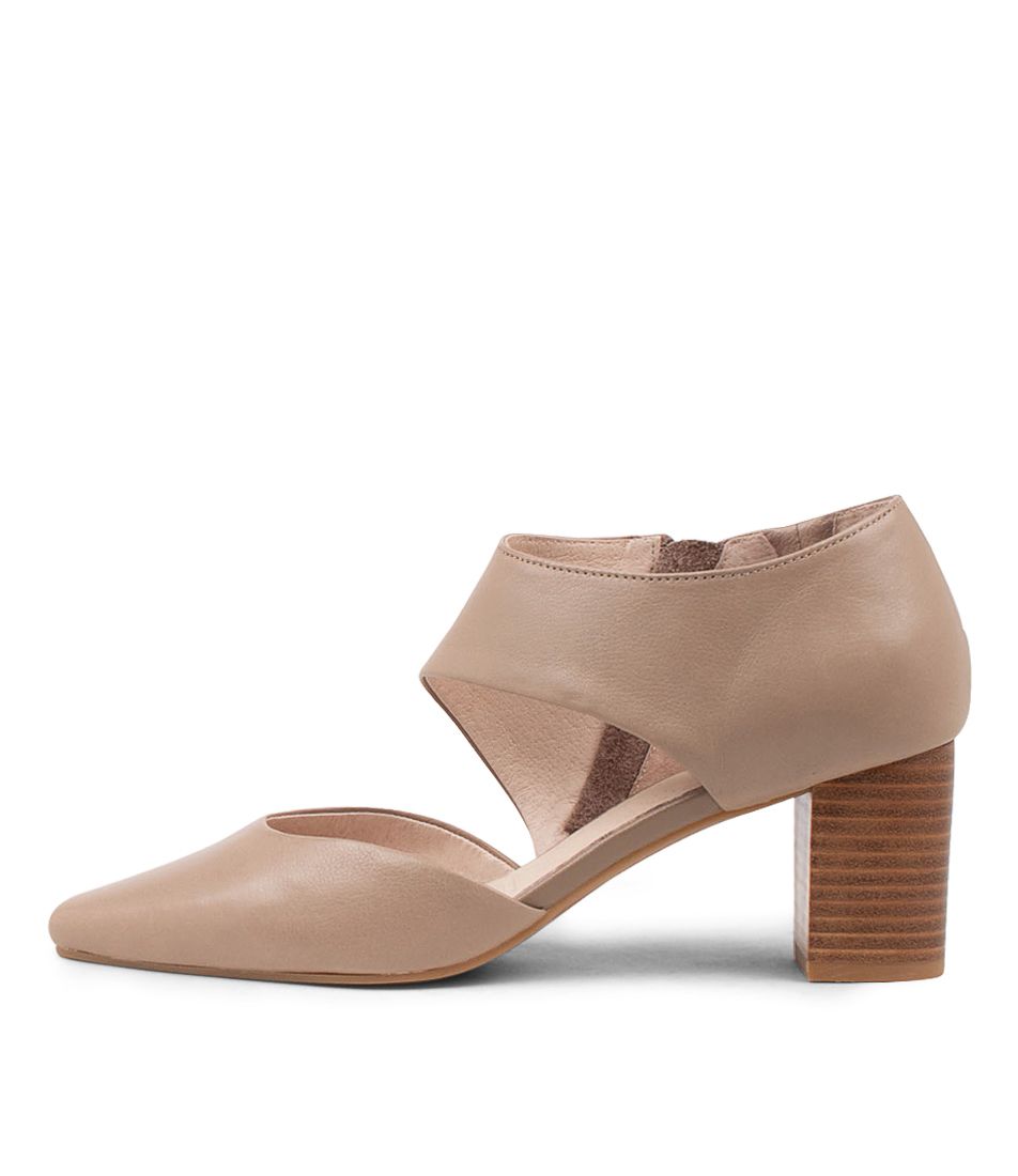 Naja2 Light Taupe Leather Pump Heels