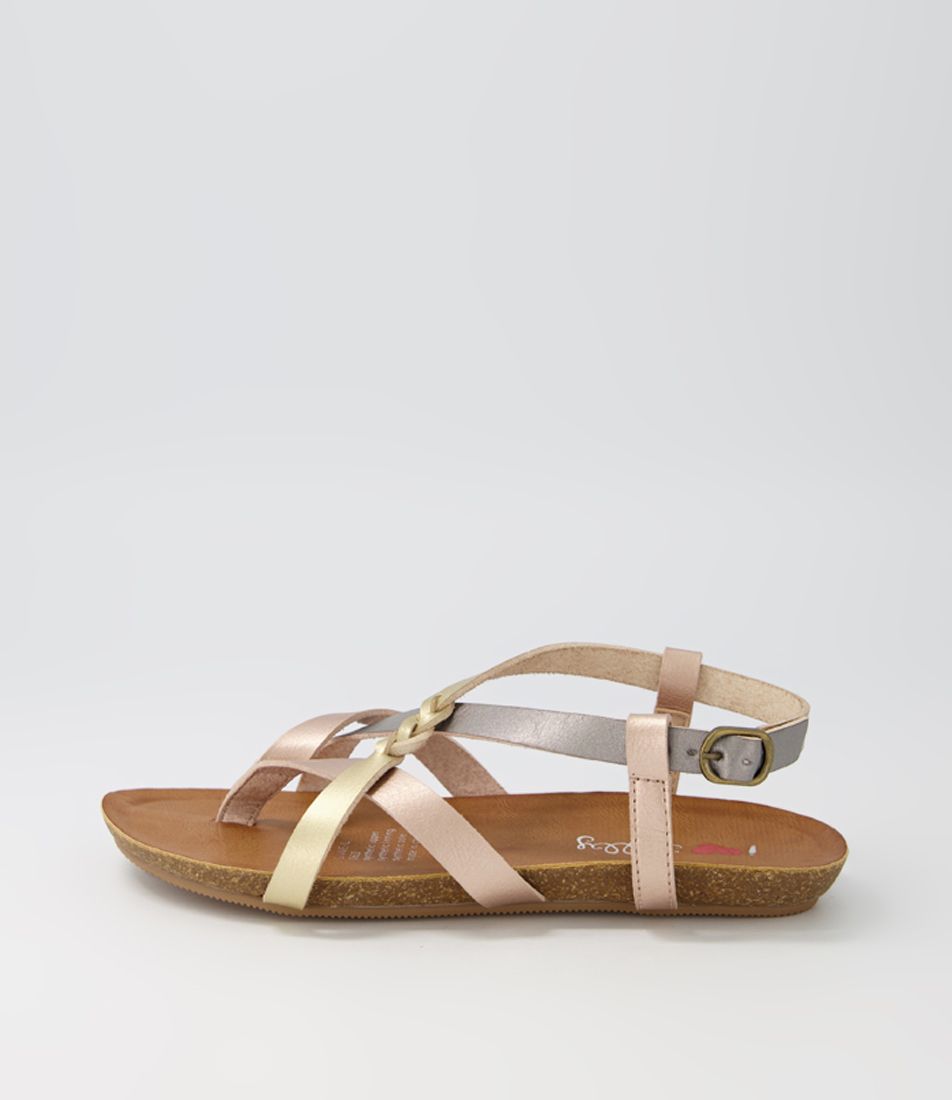 Ginnie Pewter Gold Rose Gold Sandals