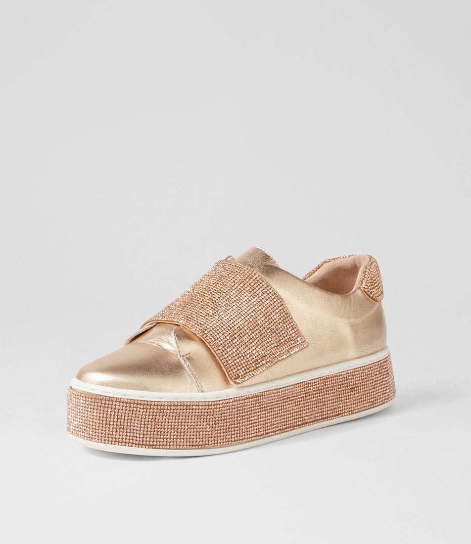 Nellee Champagne Leather Jewels Sneakers