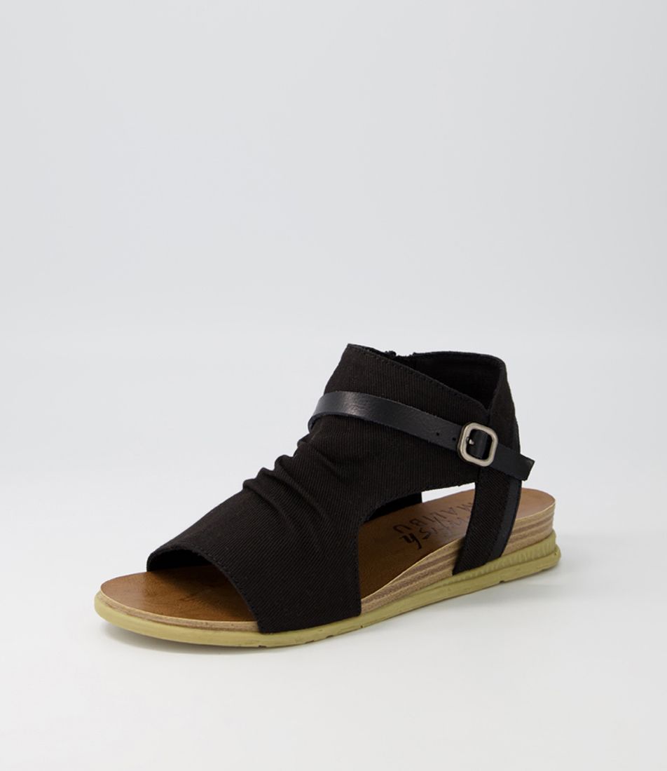Burn Black Canvas Sandals