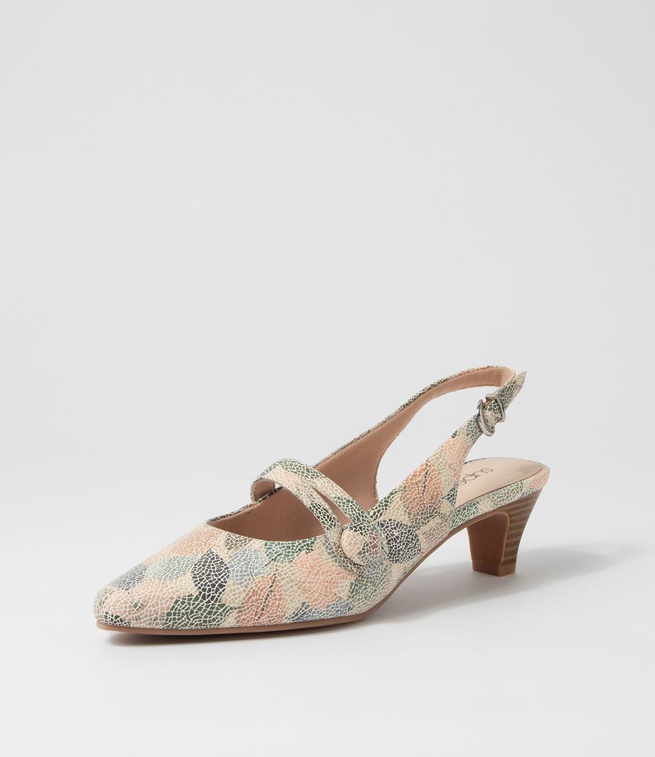Loniah2 Earth Mosaic Suede Heels