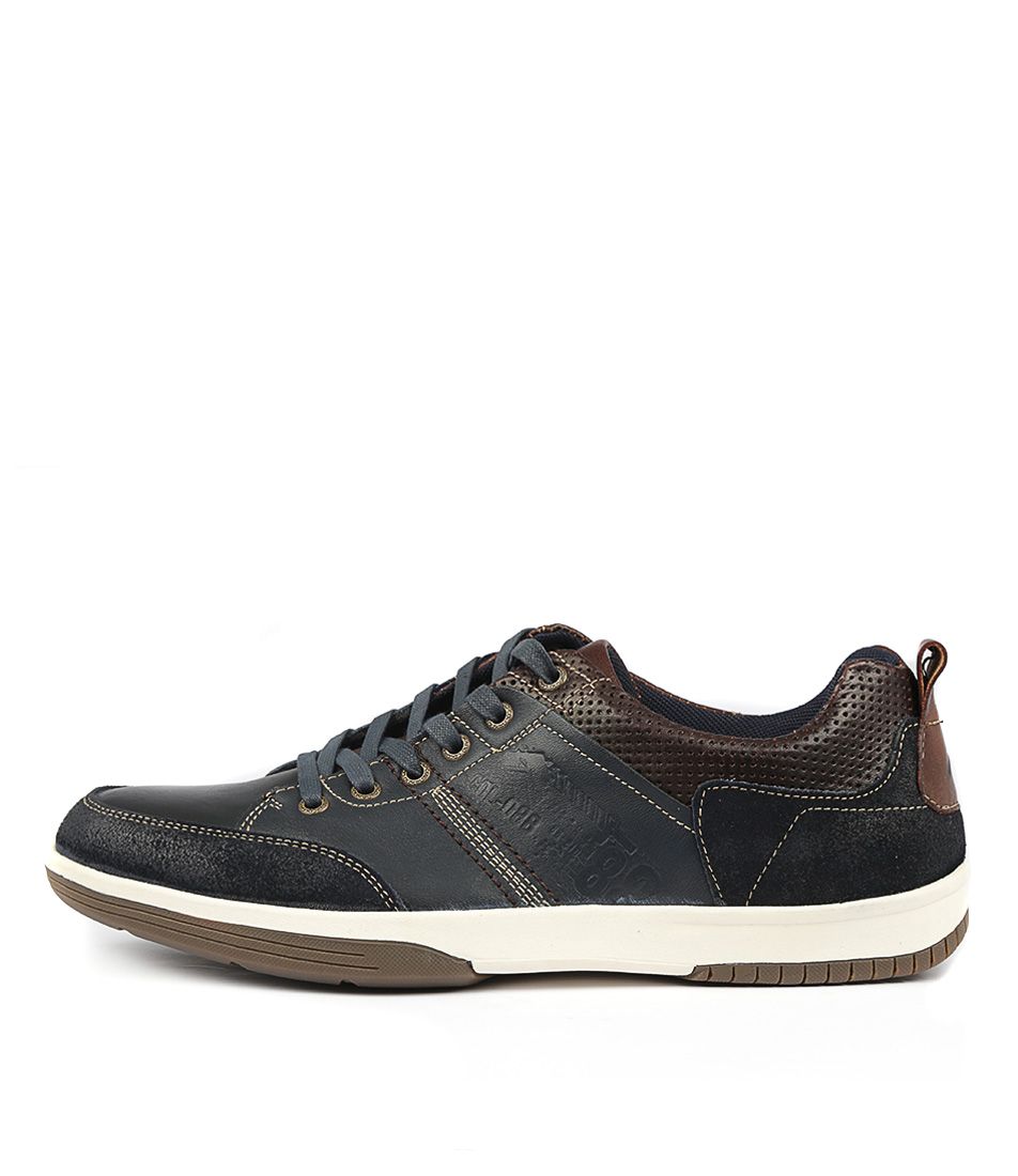 Victor Navy Leather Sneakers