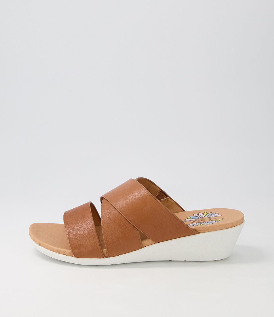 Jason Dark Tan Leather Slides