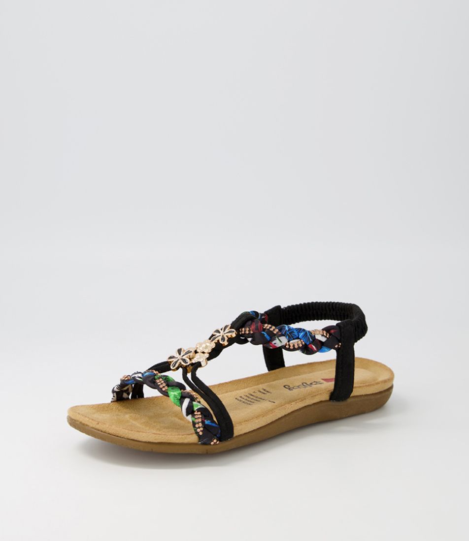Frose Black Multi Sandals