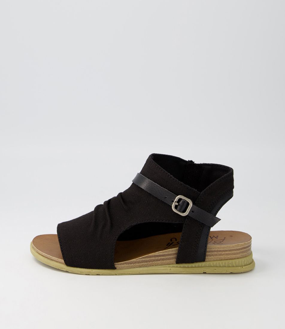 Burn Black Canvas Sandals