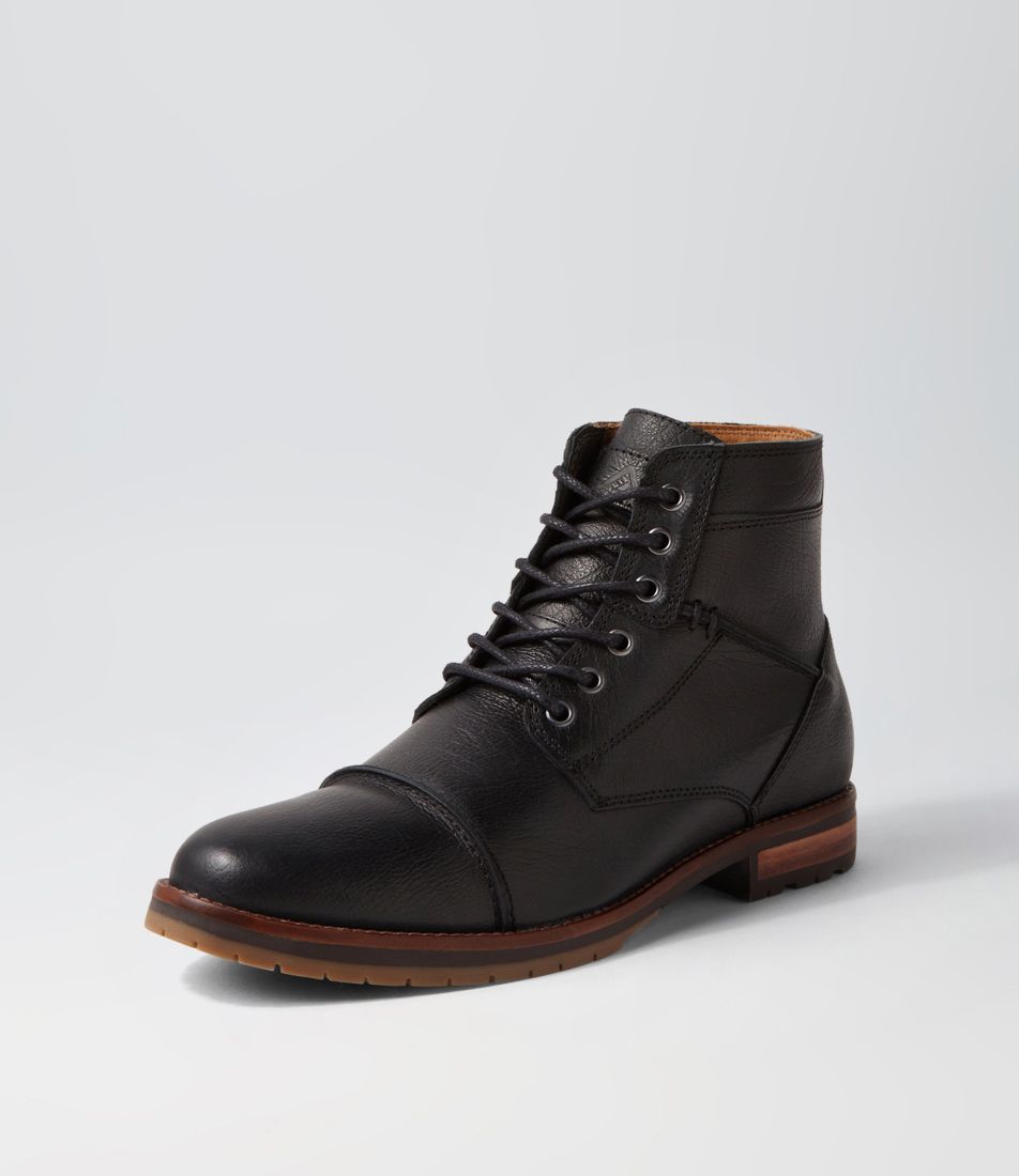 Brooklin 91 Preto Leather Lace Up Boots