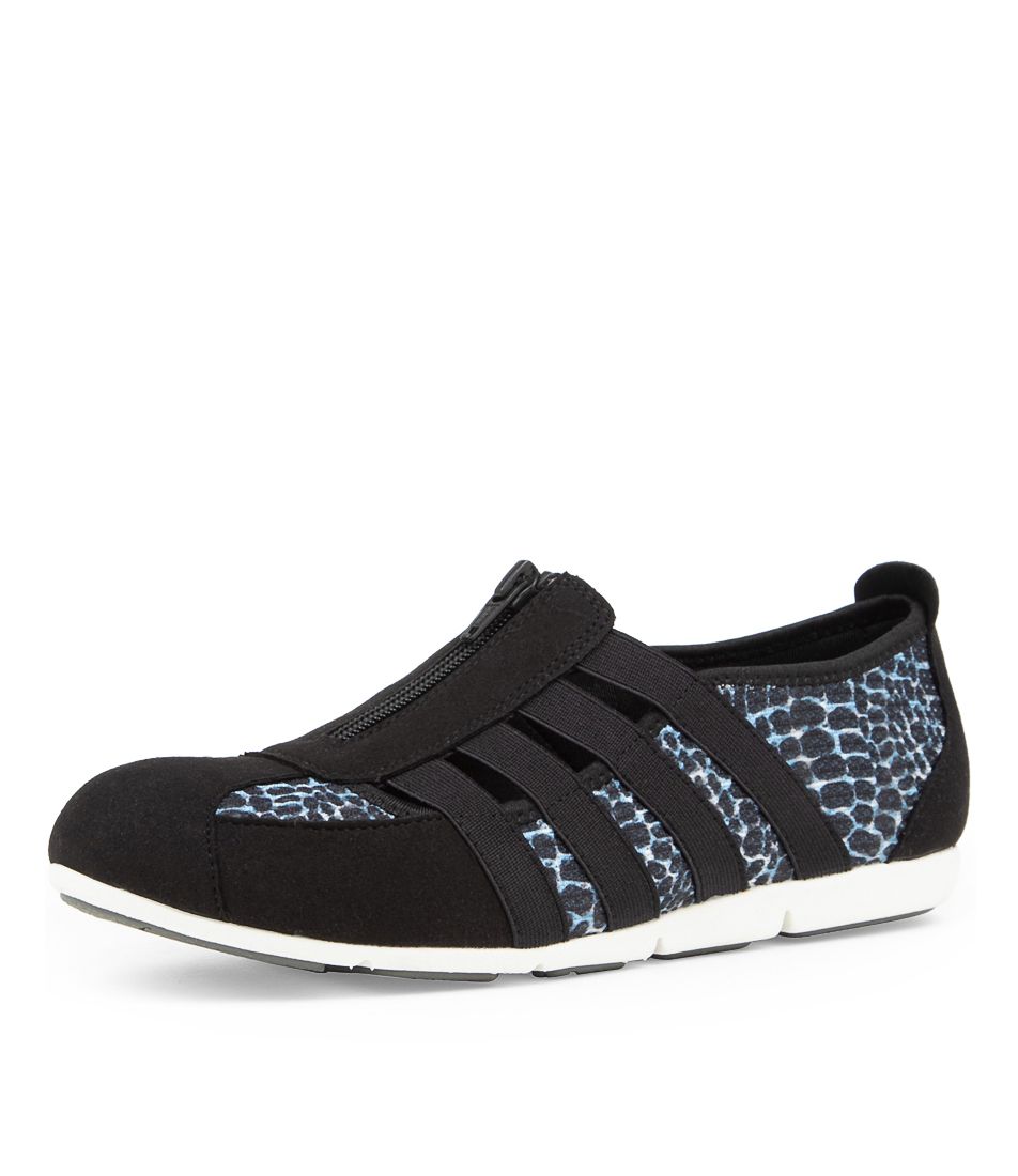 Scottie Black Blue Croc Fabric Sneakers