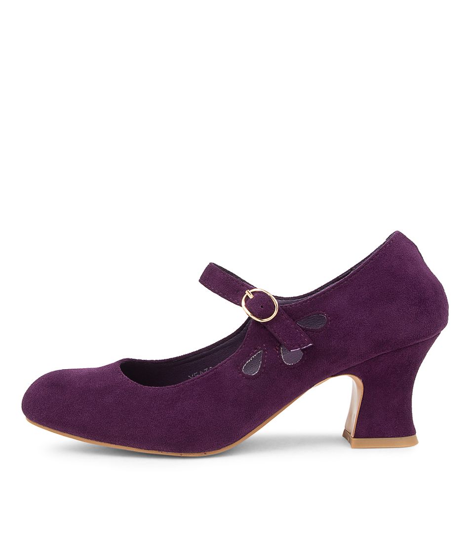 YEATS EGGPLANT MICROSUEDE HEELS
