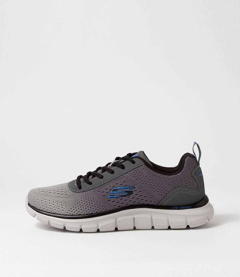 Track  Charcoal Grey Mesh Sneakers