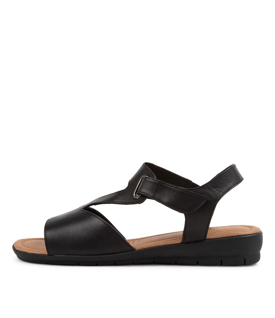 Fanne Black Leather Sandals