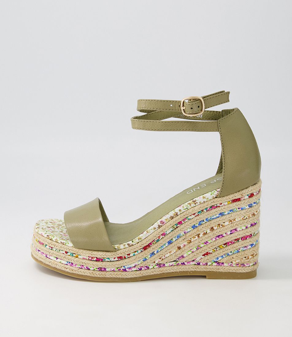 Aileas Khaki Multi Leather Sandals