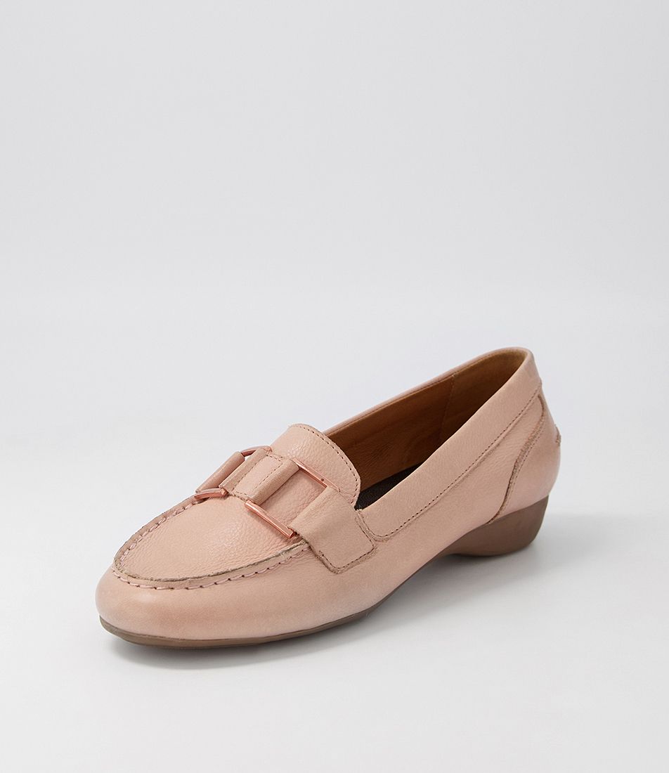 Elmas Rose Leather Flat Shoes