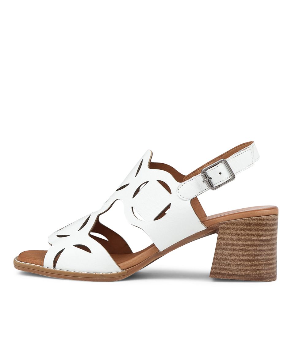 Felra White Leather Sandals