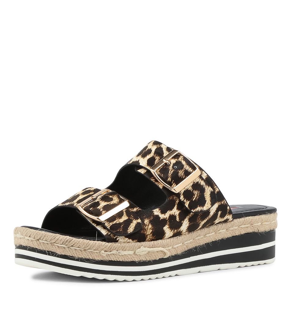 Coachi Leopard Black Sole Slides