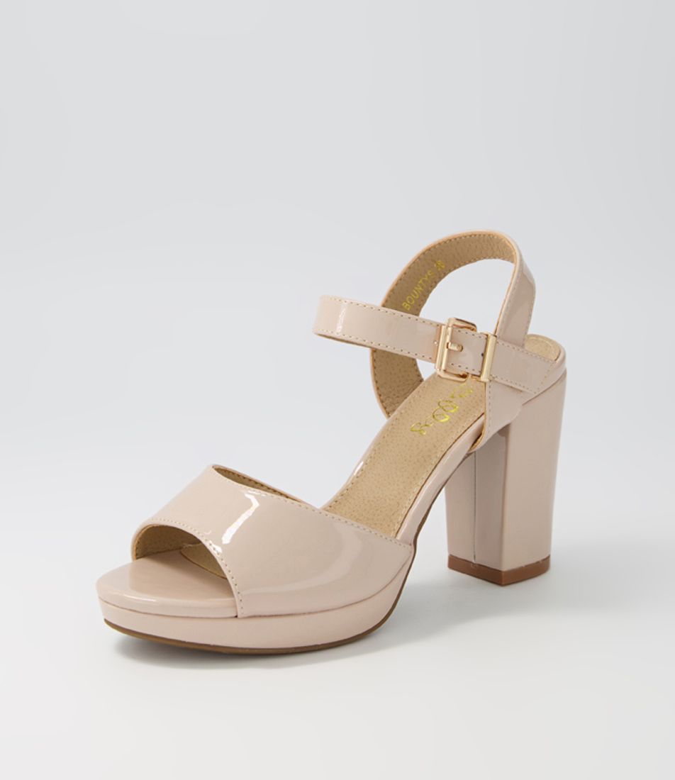 Bountys Nude Patent Pu Sandals