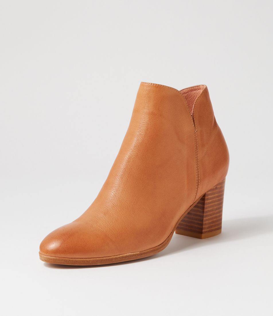 Damble Tan Leather Ankle Boots