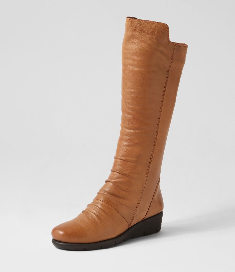 Mellina New Tan Leather Knee High Boots