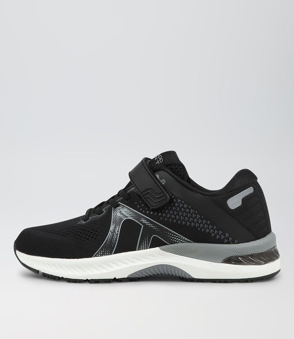 Compete Jnr Adj Black White Mesh Sneakers