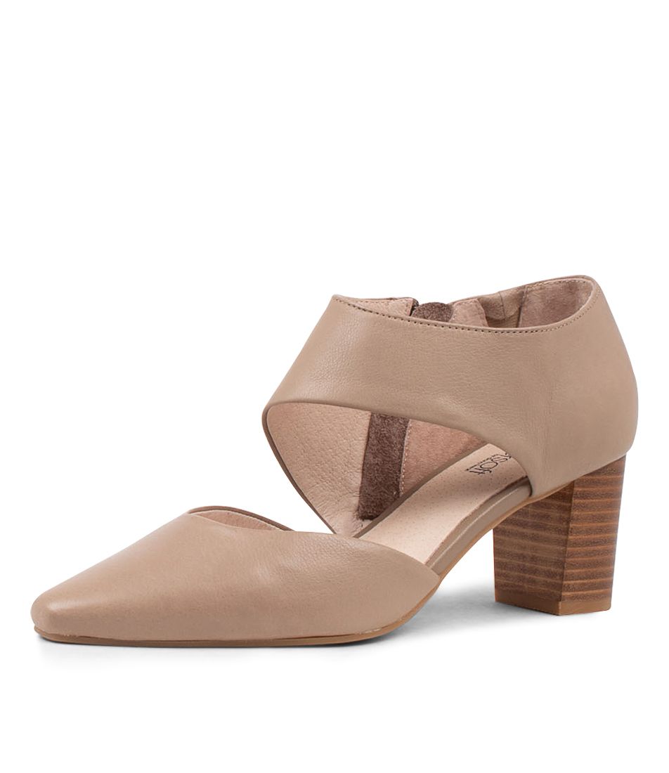 Naja2 Light Taupe Leather Pump Heels