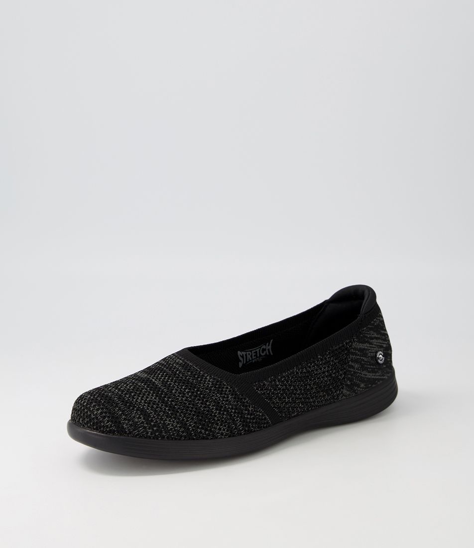 On Black Grey Textile Ballet Flats