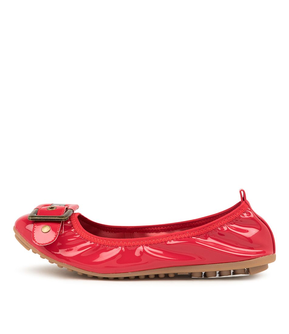 CORY CHERRY PATENT SYNTHETIC BALLET FLATS