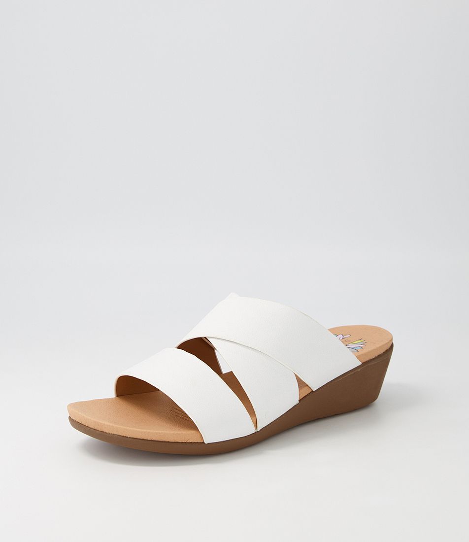 Jason White Taupe Leather Sandals