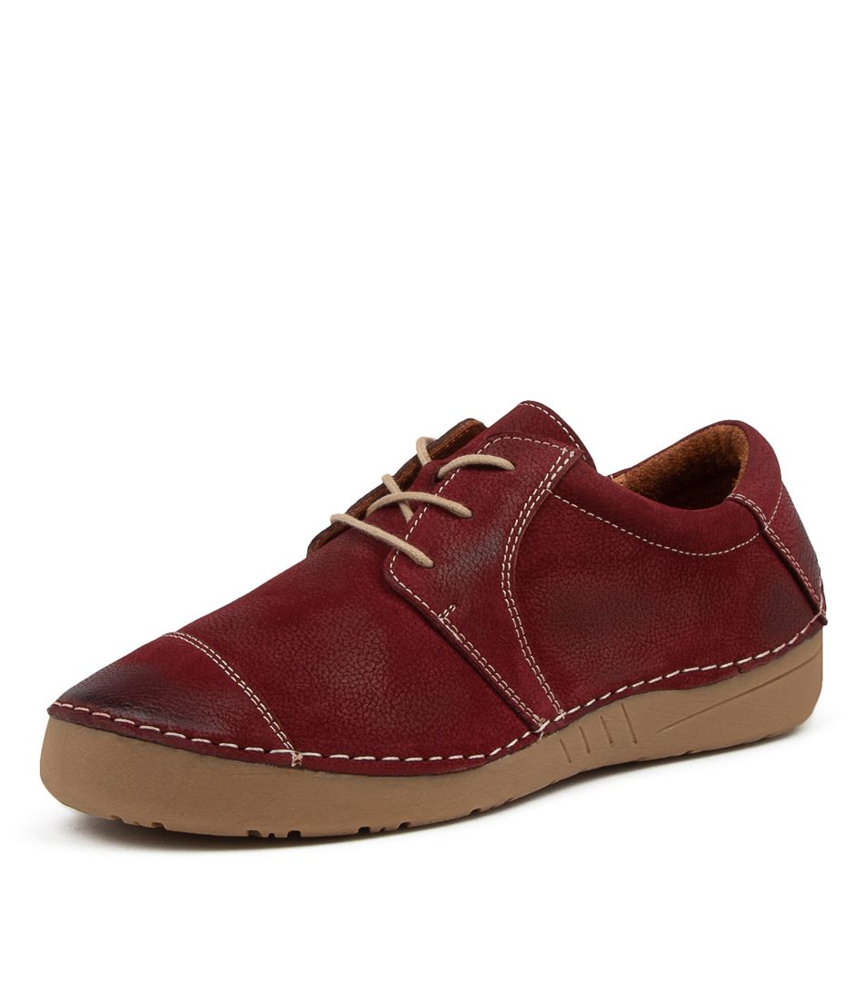 Cinder Wine Leather Lace Up Flats