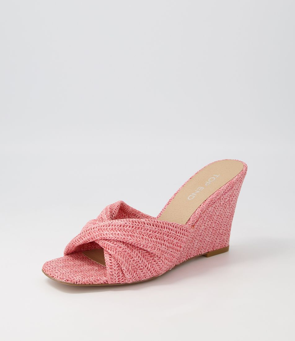 Katia Pink Syn Raffia Mules