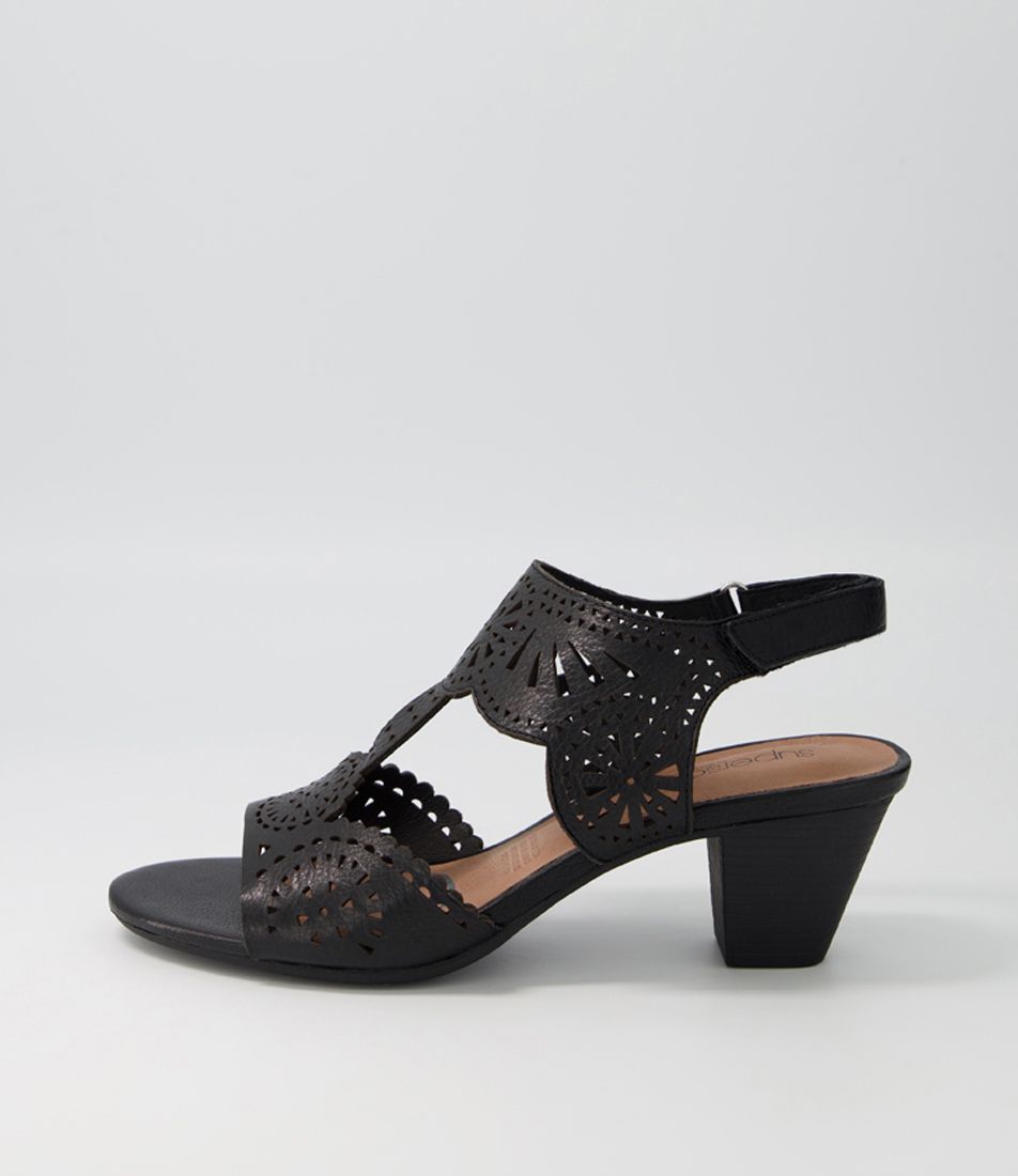 Ilive Black Leather Sandals