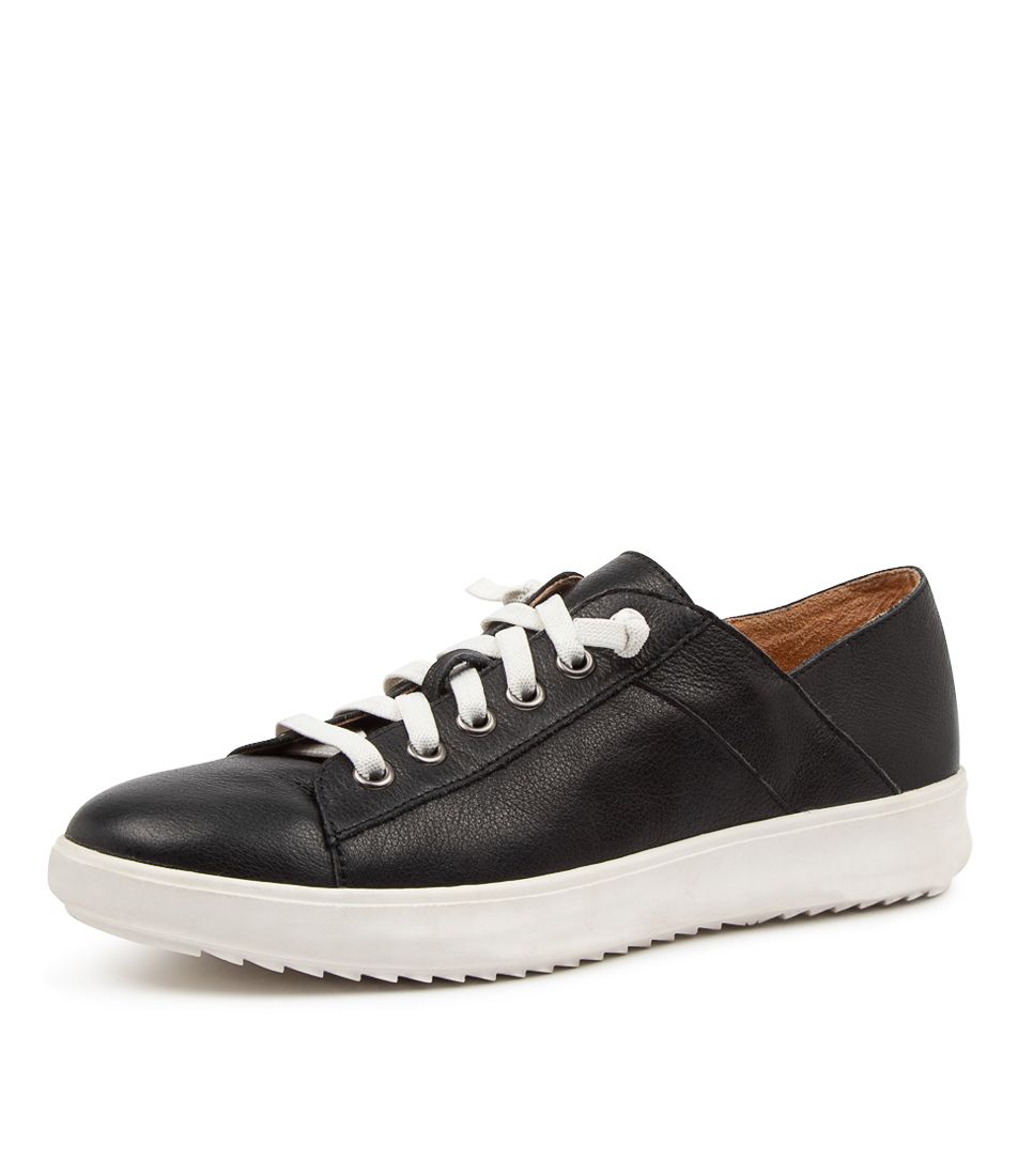 ZAYLAH SU BLACK WHITE SOLE LEATHER