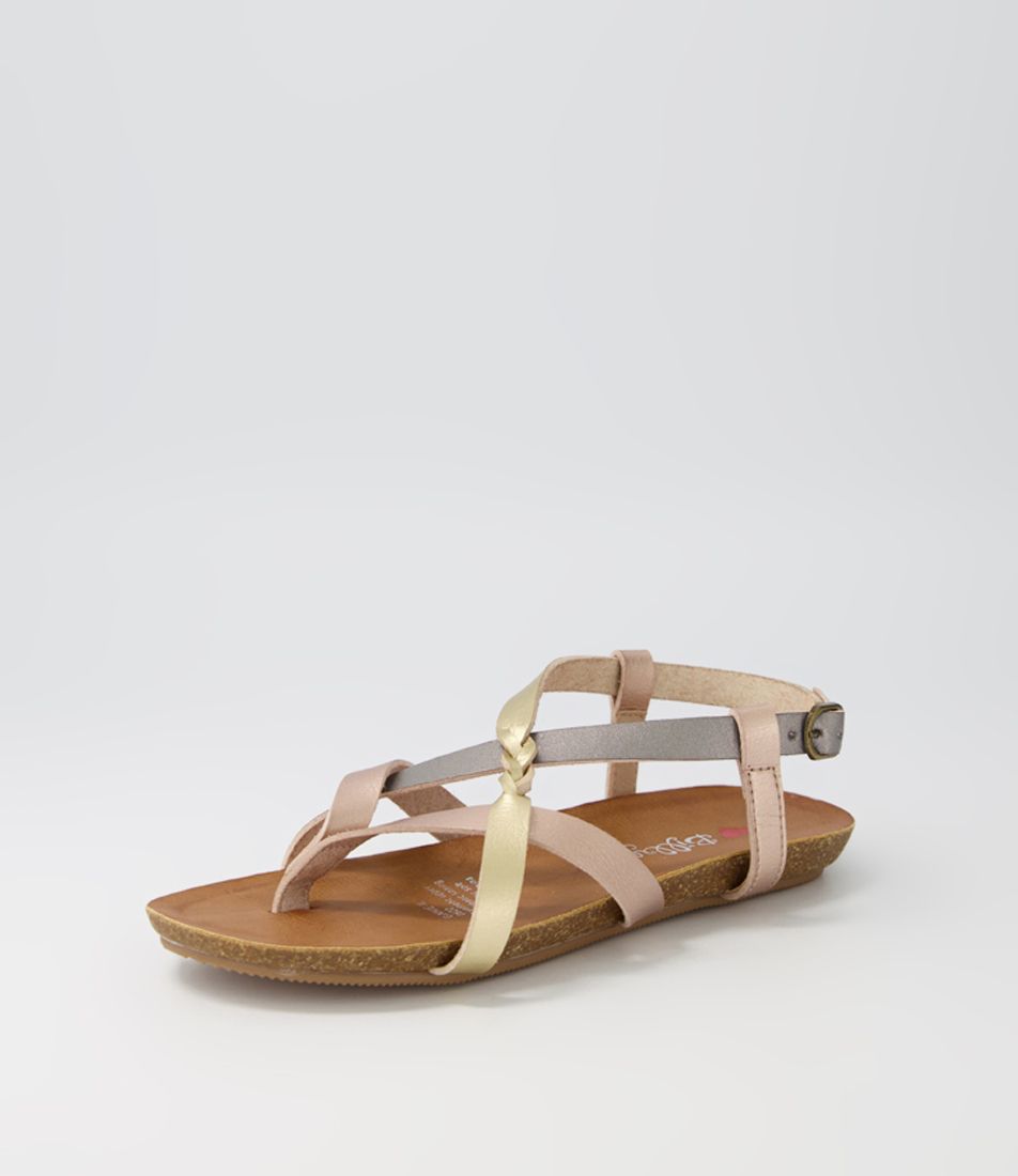 Ginnie Pewter Gold Rose Gold Sandals