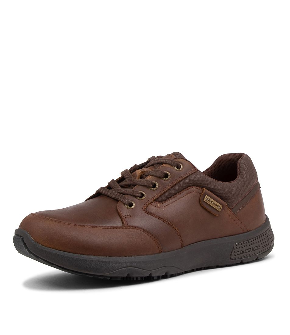 STRUTH DARK BROWN LEATHER SNEAKERS