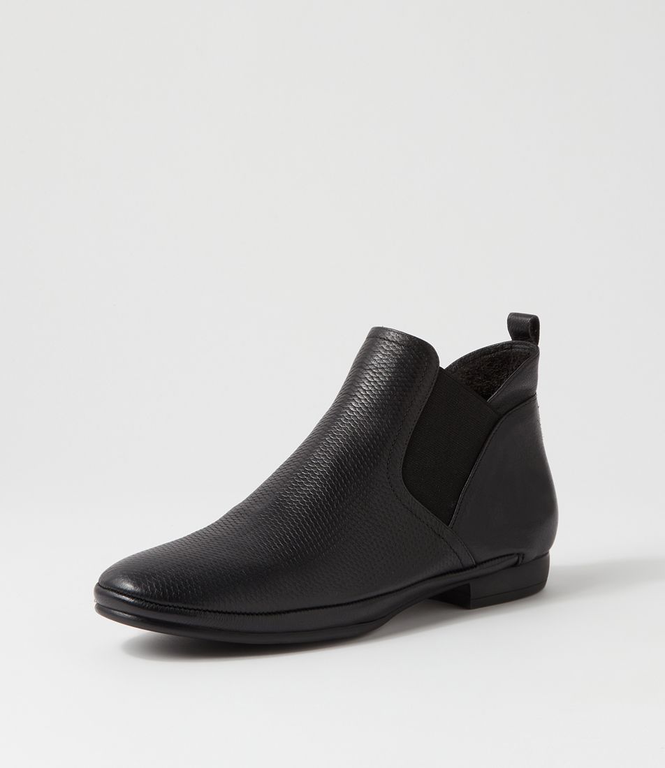 Orush Black Leather Ankle Boots