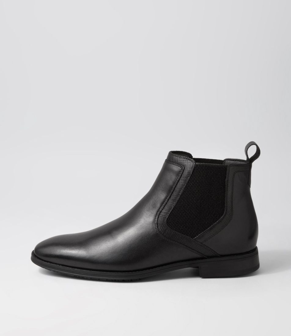 Vendetta Black Leather Chelsea Boots