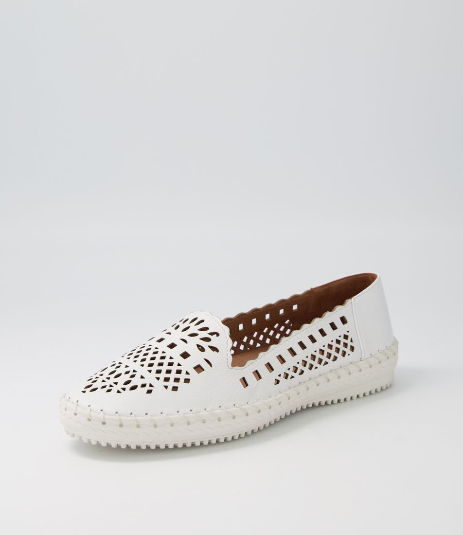 Wayout White Leather Loafers